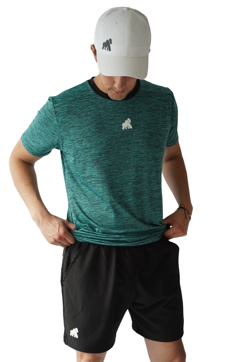 Playera DryActive Premium – Verde Aqua Jaspeado