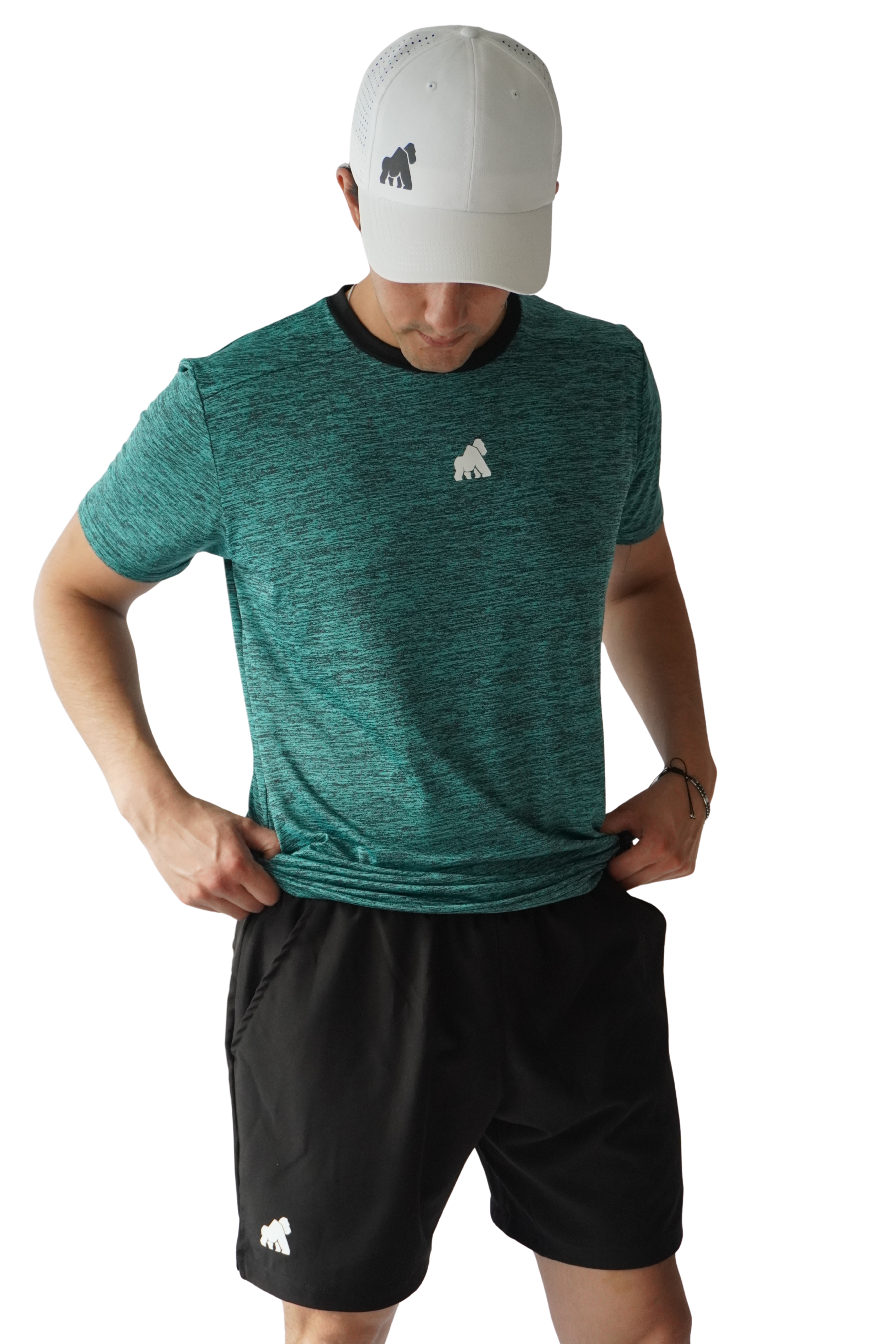 Playera DryActive Premium – Verde Aqua Jaspeado