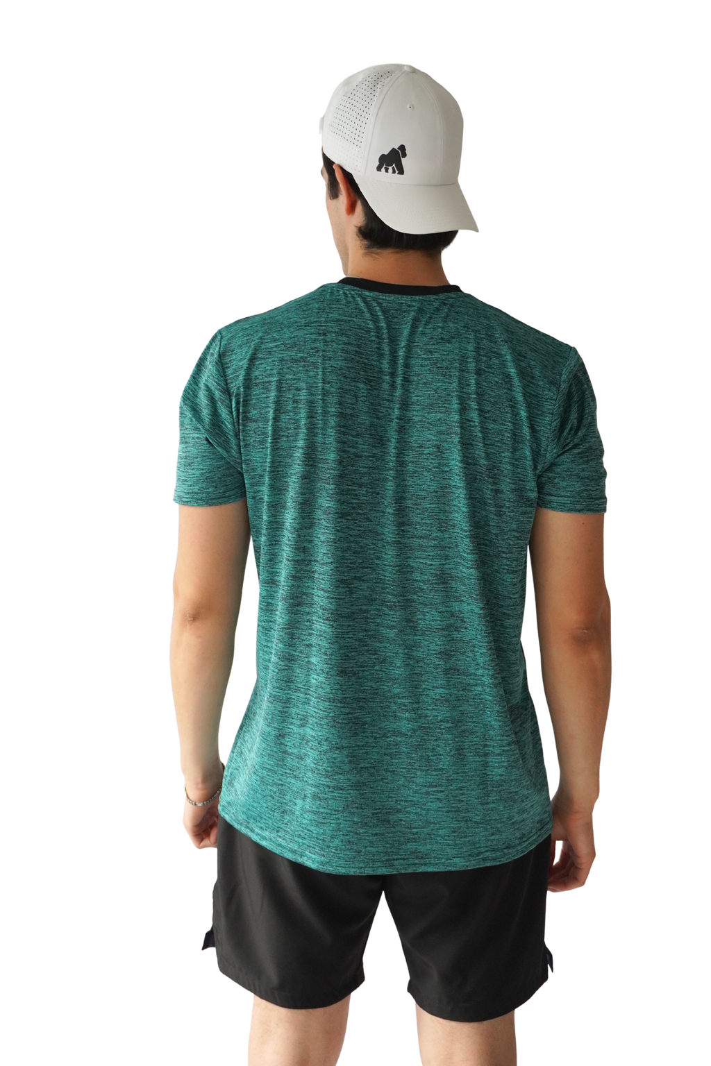Playera DryActive Premium – Verde Aqua Jaspeado