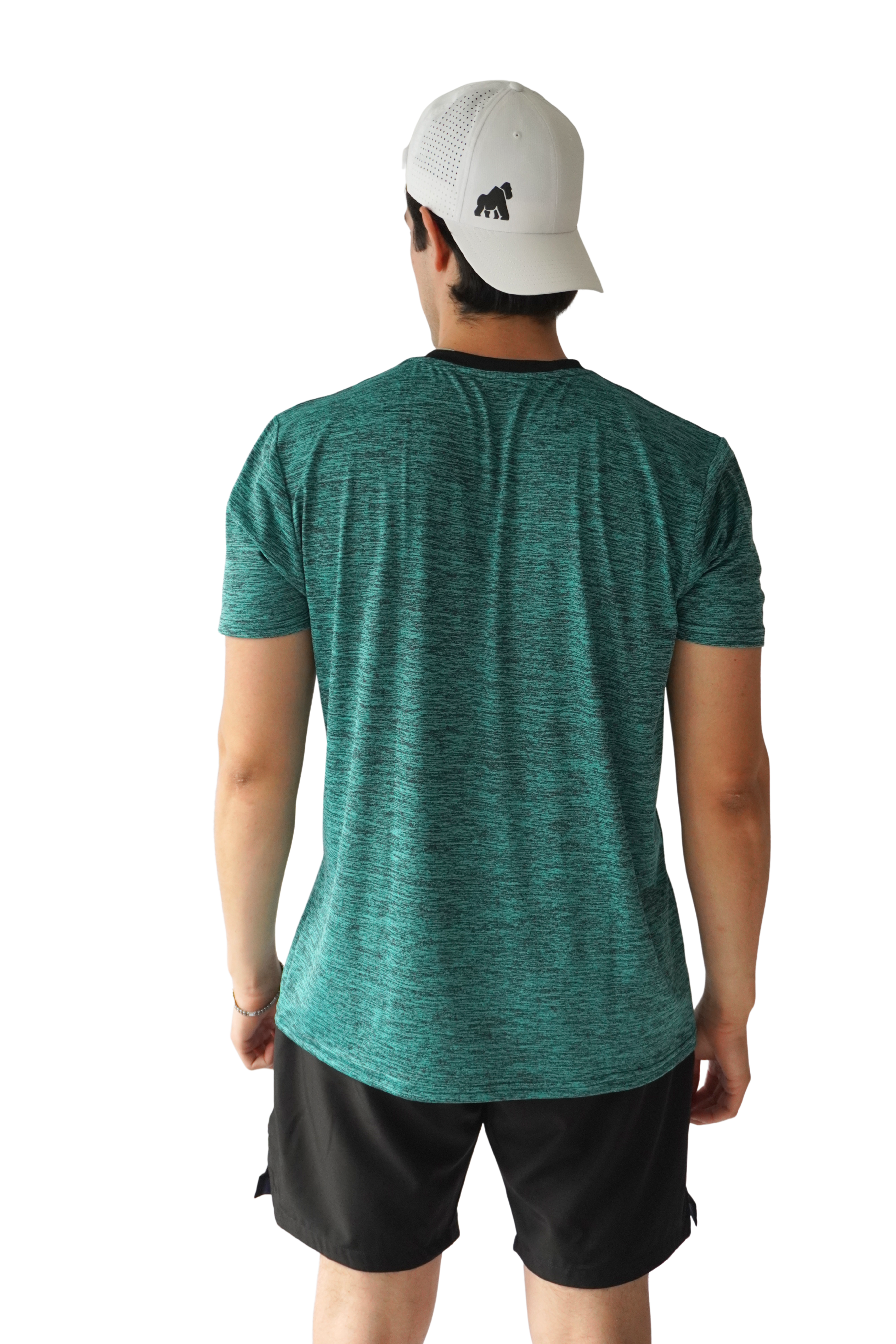 Playera DryActive Premium – Verde Aqua Jaspeado