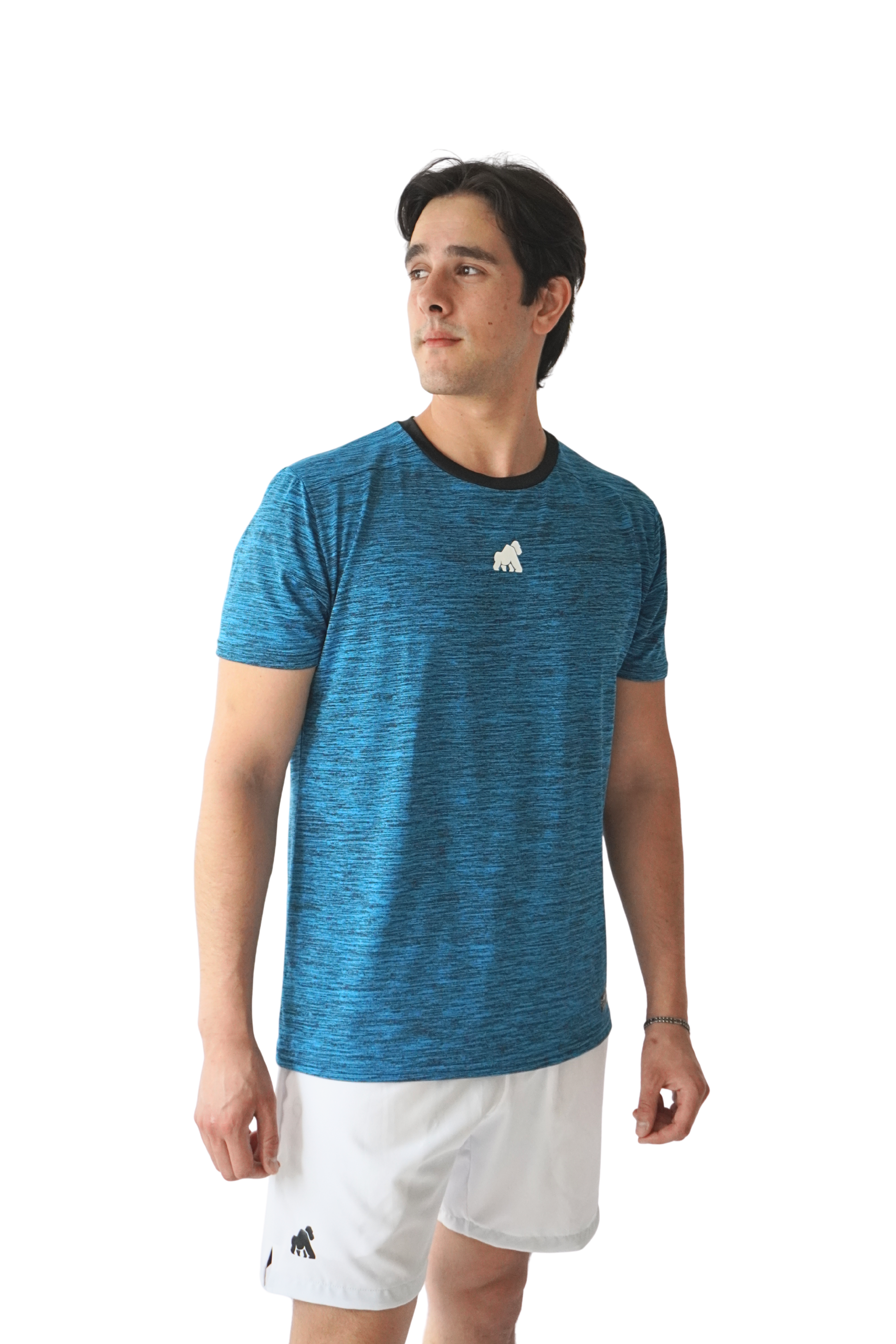 Playera DryActive Premium – Azul Cielo Jaspeado