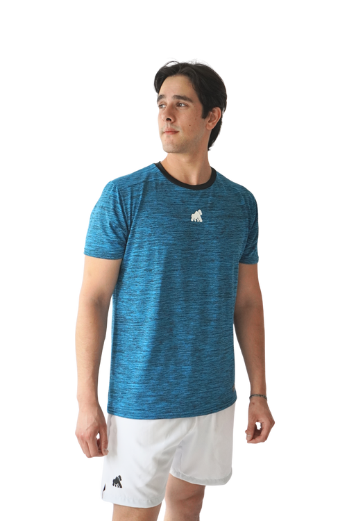 Playera DryActive Premium – Azul Cielo Jaspeado