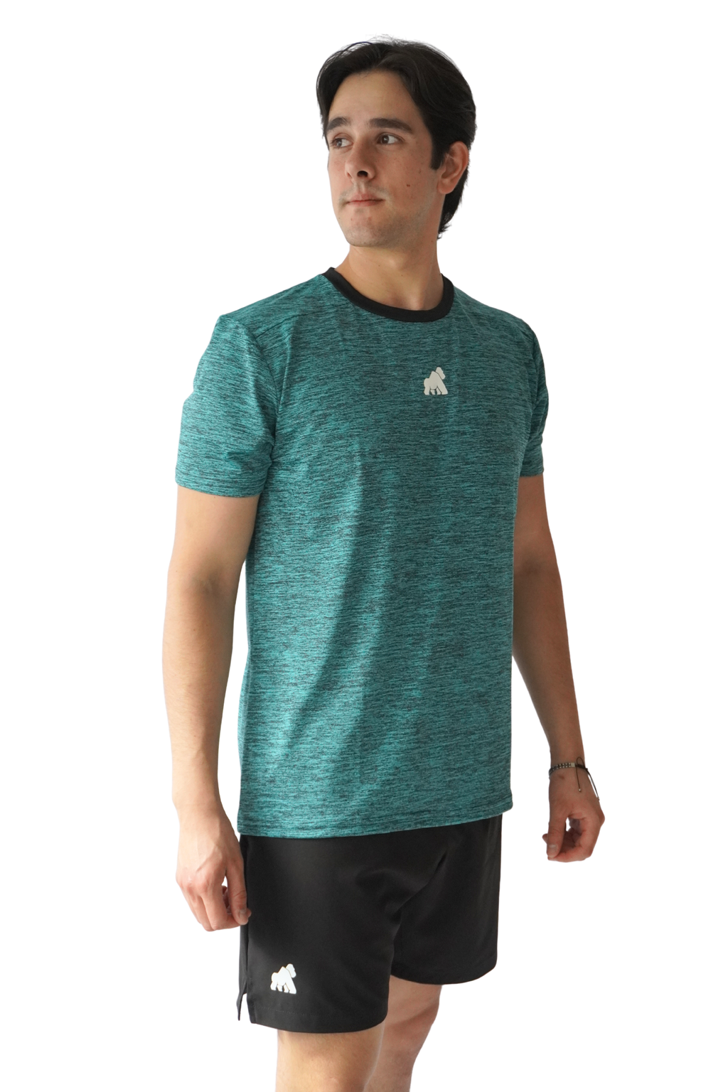 Playera DryActive Premium – Verde Aqua Jaspeado