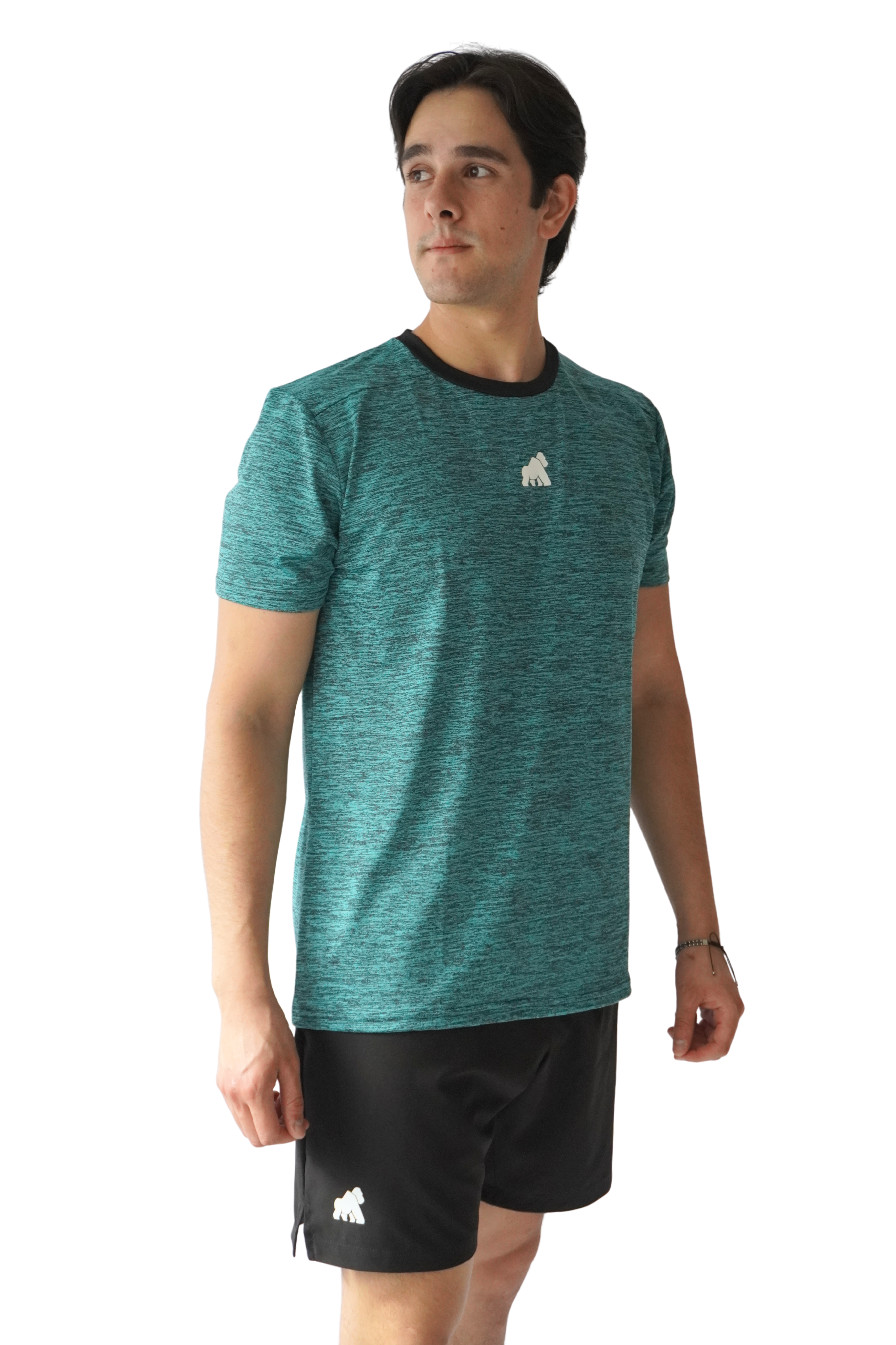 Playera DryActive Premium – Verde Aqua Jaspeado