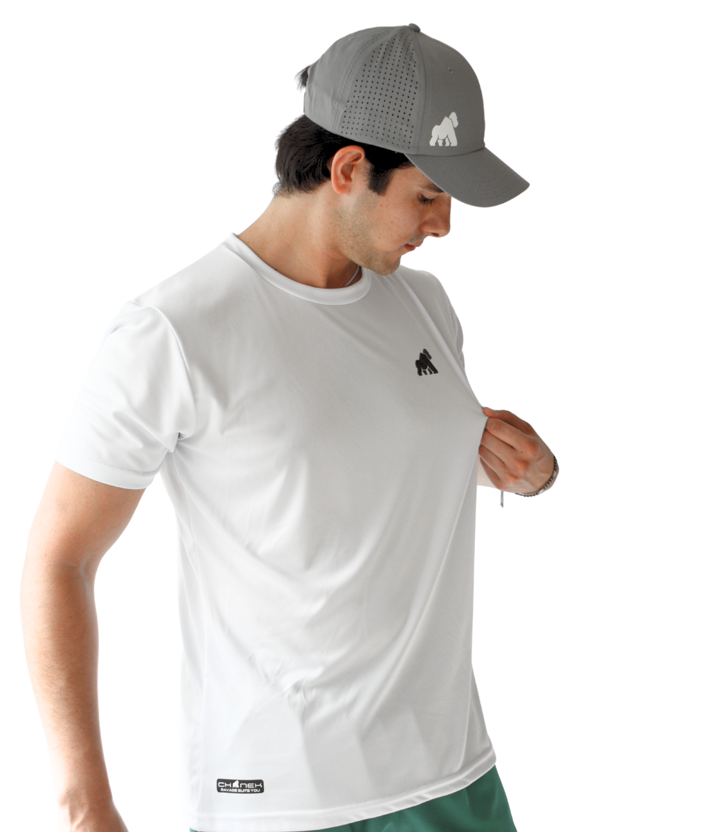 Playera MotionDry Basic – Blanco Clásico