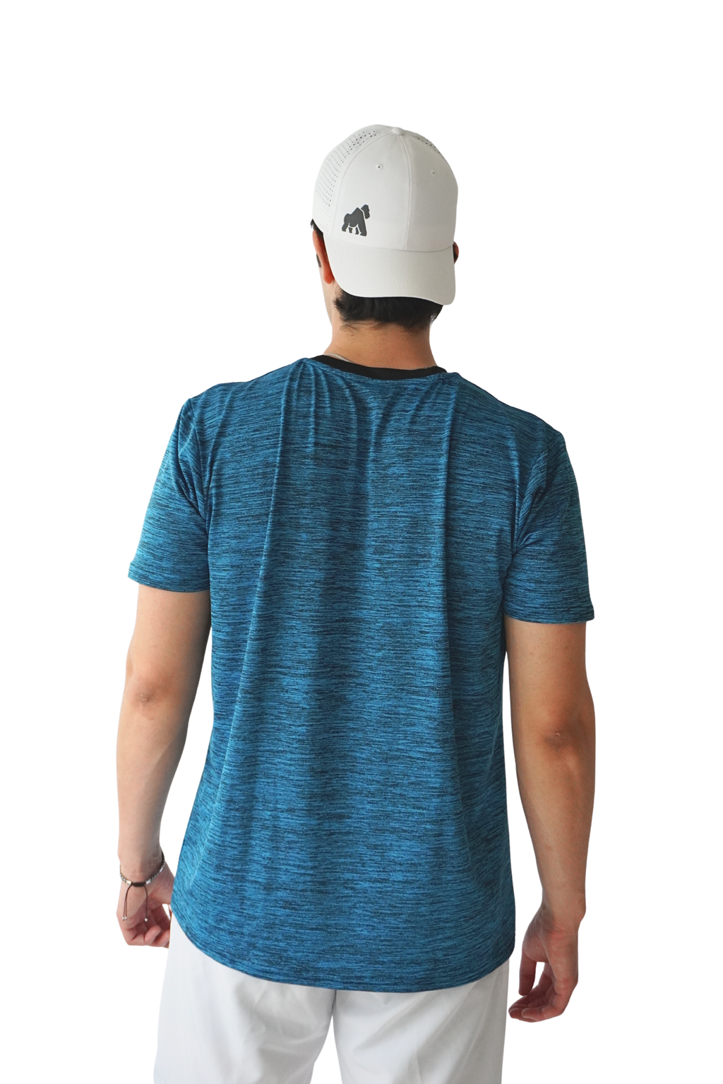 Playera DryActive Premium – Azul Cielo Jaspeado
