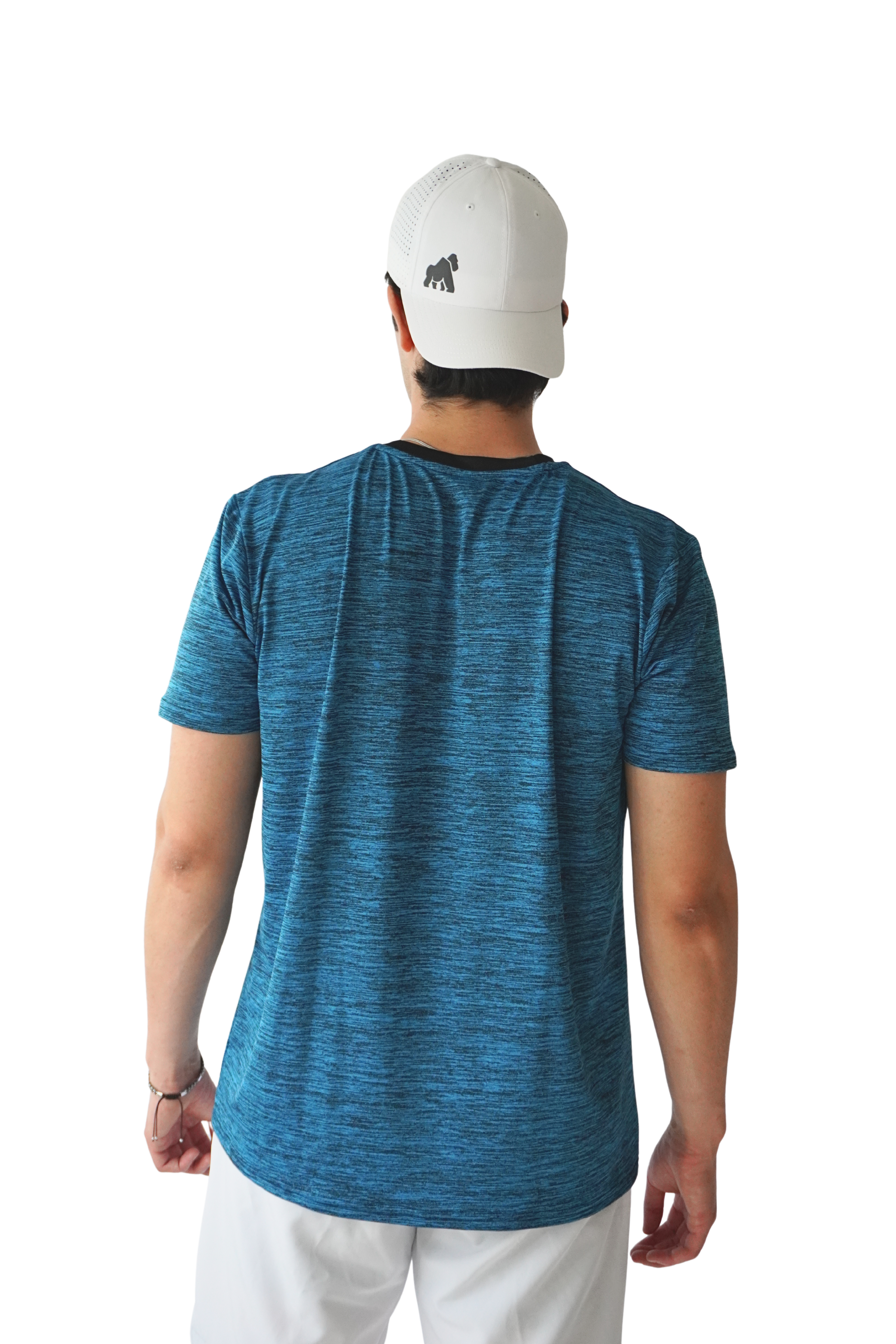 Playera DryActive Premium – Azul Cielo Jaspeado