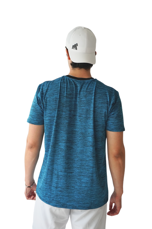 Playera DryActive Premium – Azul Cielo Jaspeado
