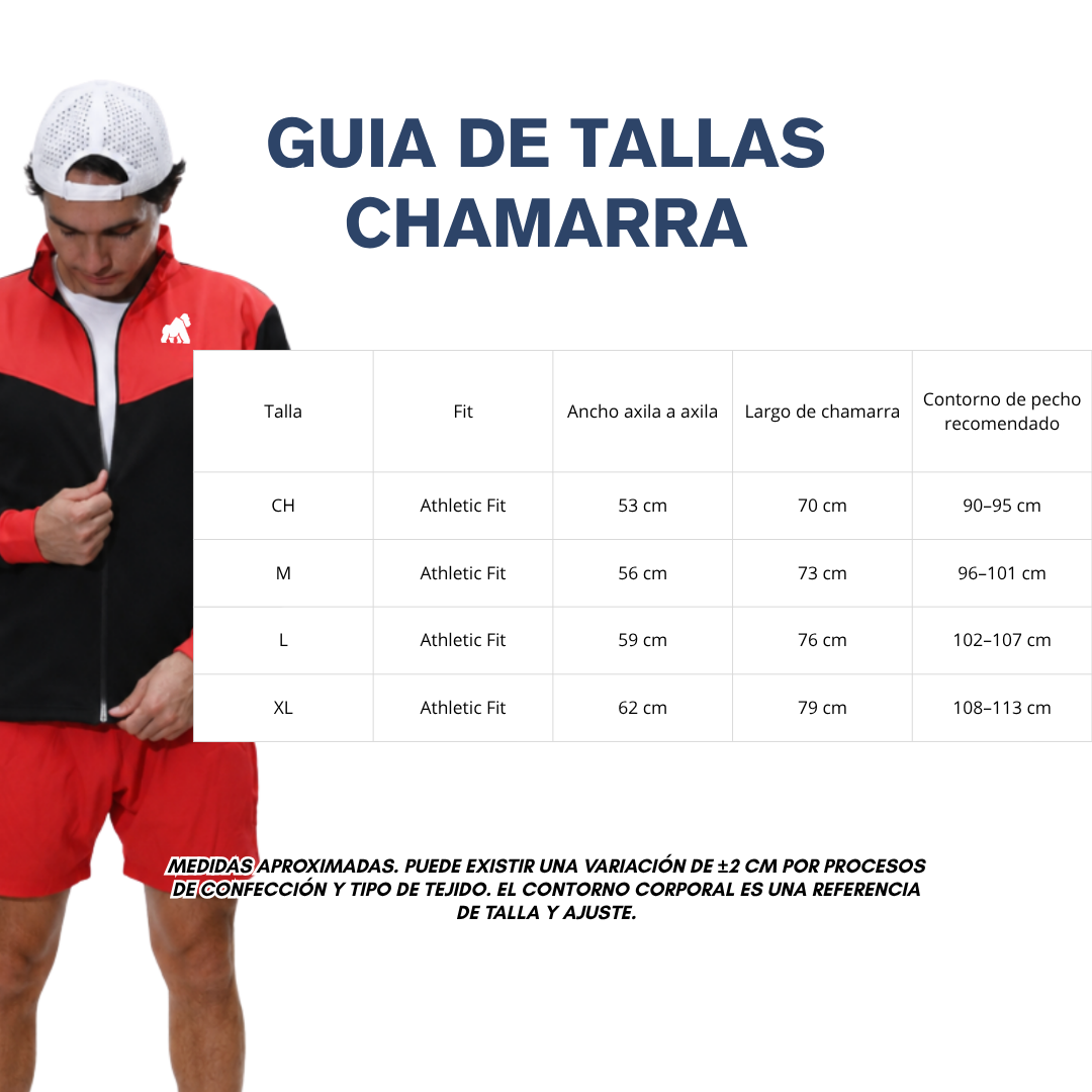 Guía de tallas chamarra