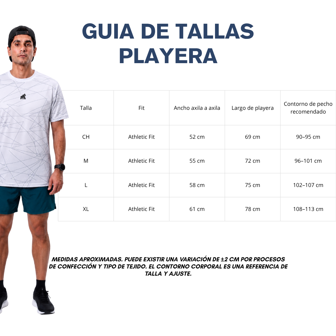 Guía de tallas playera y polo